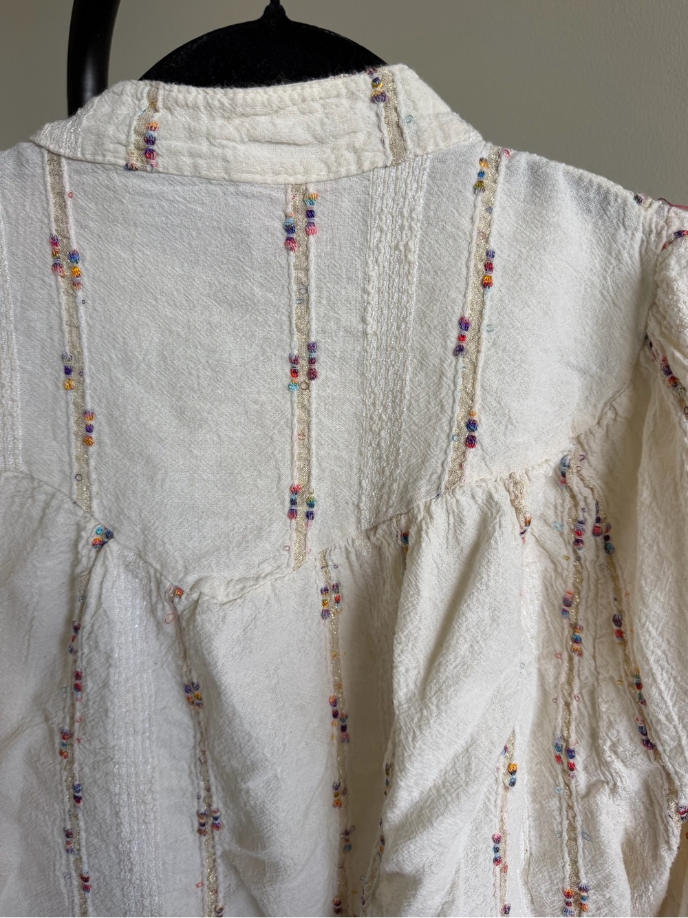 Ivory Button-Down Peasant Blouse - Picture 11 of 15